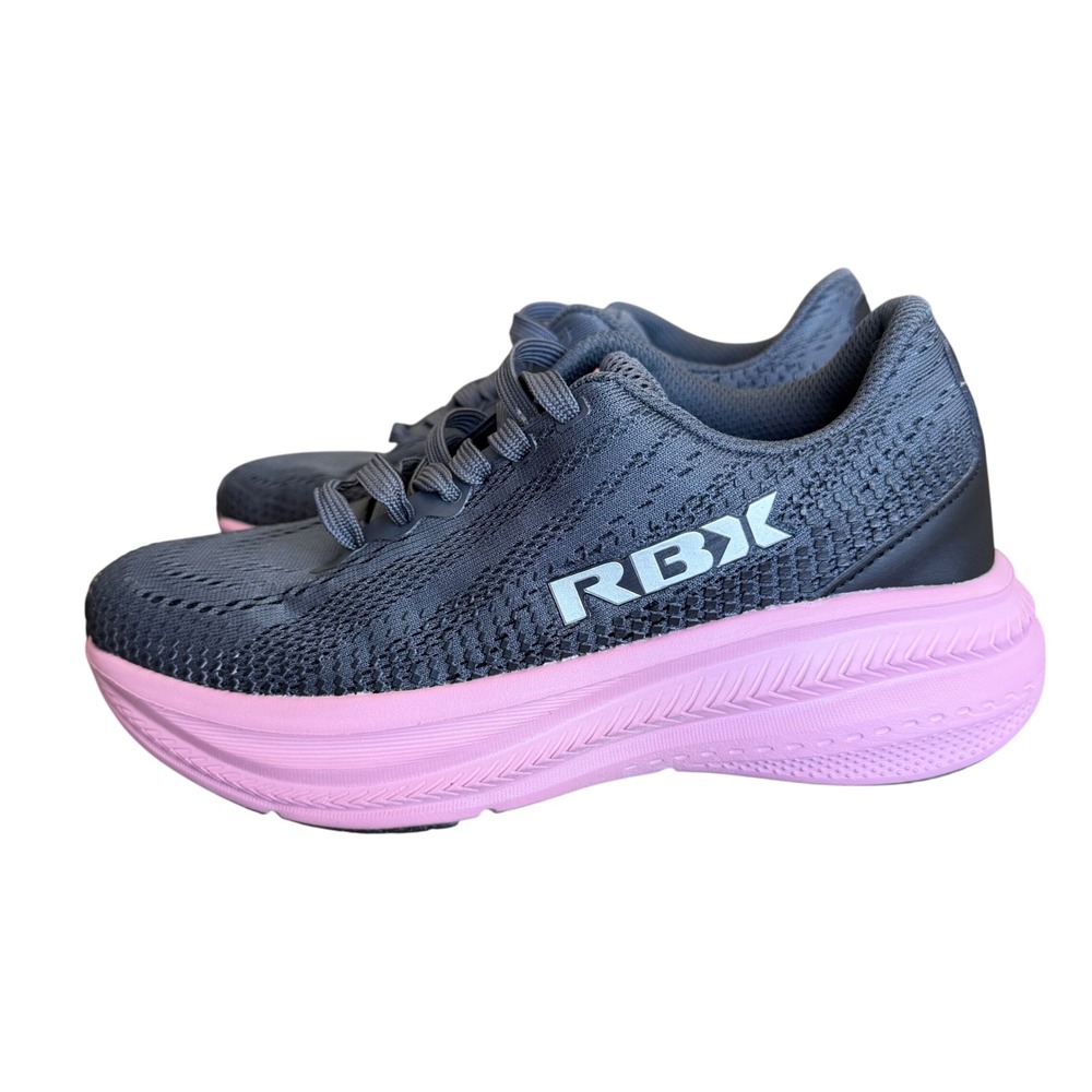 RBX Womens Grey Pink Mesh Running Shoes Athletic Sneakers EF14330 Size 6